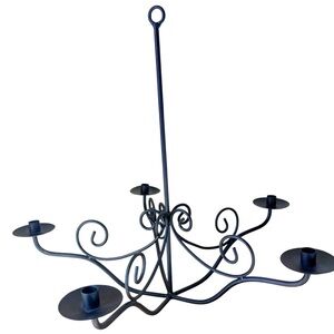 Vintage Wrought Iron Candelabra Chandelier~Western Gothic Goth 
26”x25”